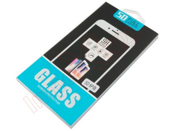 Protector de pantalla 3D de cristal templado 9H con marco de color blanco para iPhone 6 Plus / 6S Plus, en blister